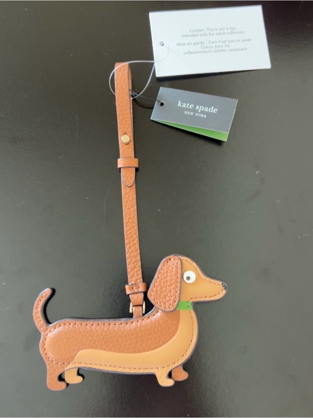 Kate Spade Brown Leather Dachshund Dog Bag Charm